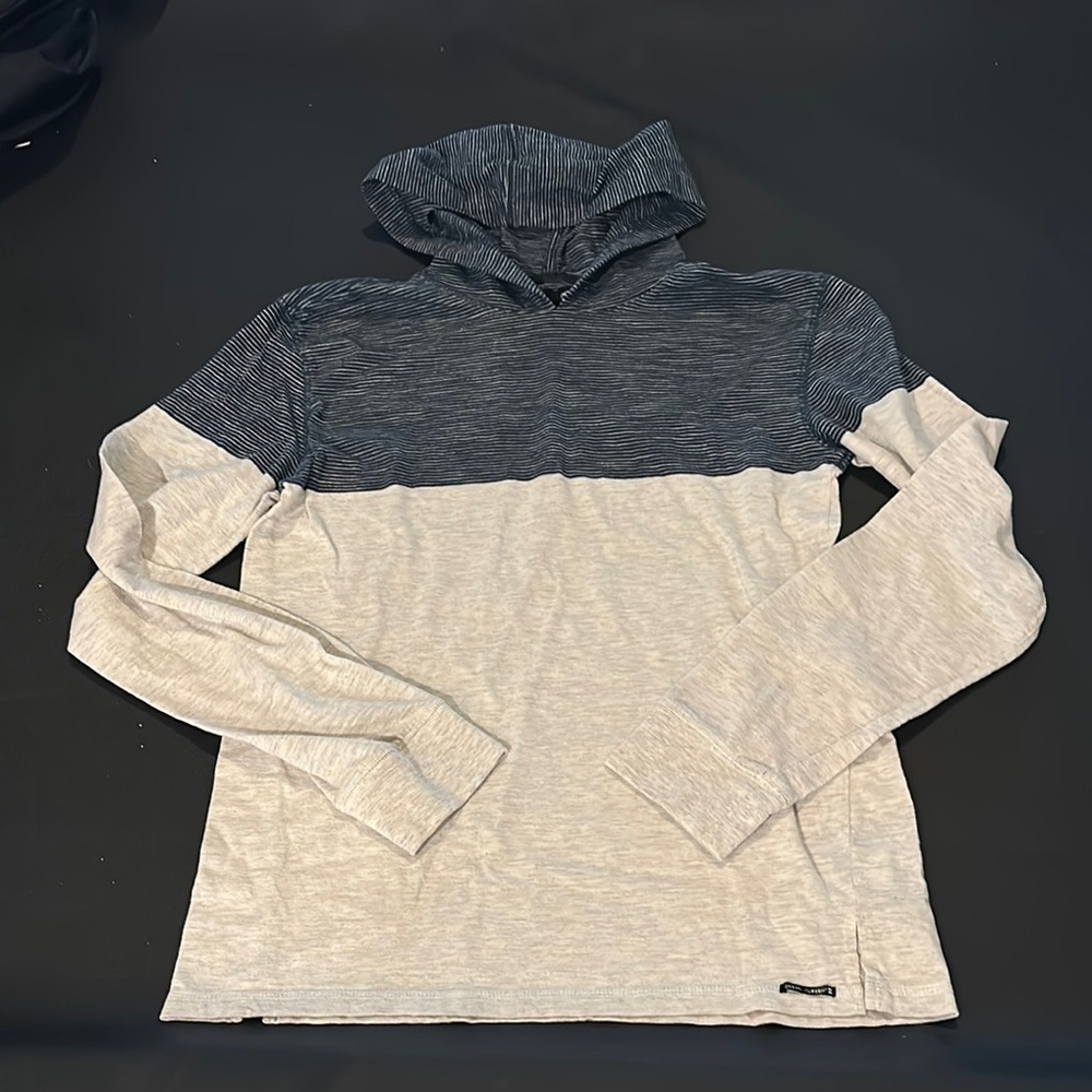 Ocean Current Men's Blue and Tan Hooded Shirt